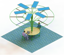 Solar tree system 3D design
