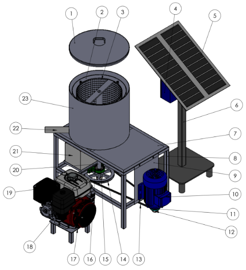 3D model design of seaweed draining and drying machine
