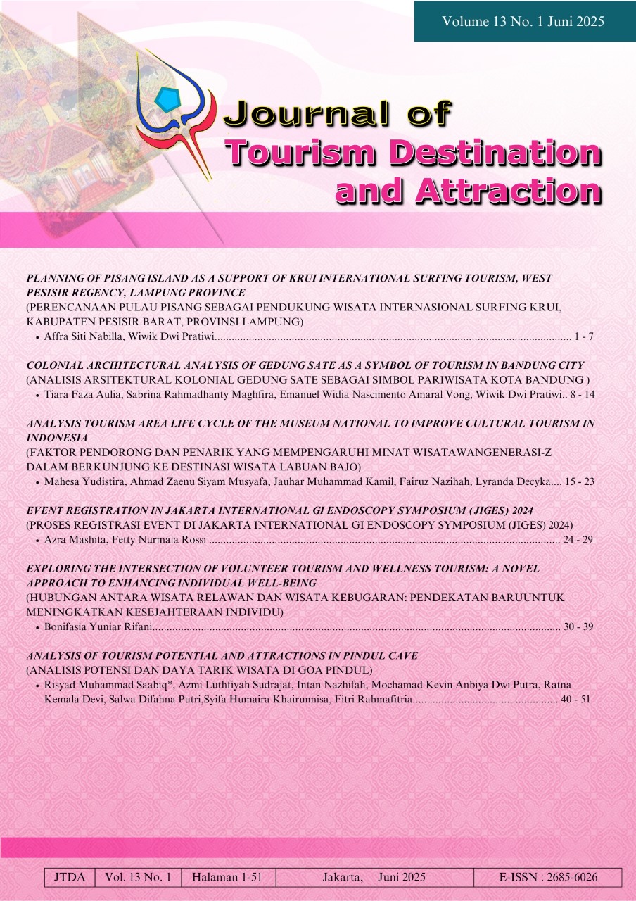 					View Vol. 13 No. 1 (2025): Journal of Tourism Destination and Attraction
				